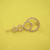 Gold Diamond Circles - Hair Clip