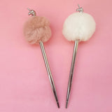 Metallic Silver Unicorn Pompom - Ballpoint Pen