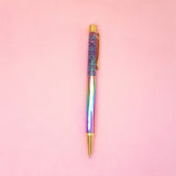 Rainbow Metallic Ball Pen - Purple Glitter