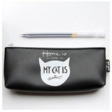 Black & White Cat Silicon Pencil Pouch