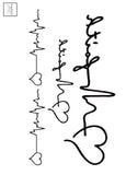Black Heart Wave Temporary Tattoo