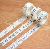Calendar Planner Rice Paper Masking Tape