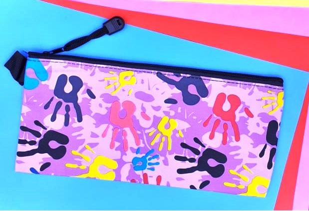 Color Hand Prints Pencil/Pen Pouch