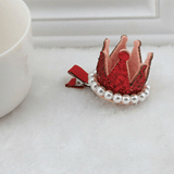 Cute Crown Pearl Crystal Hairpins