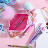Pompom Unicorn Sequin Pouch