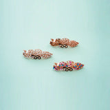 Diamond Peacock French Barrettes - Hair Clip
