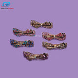 Diamond Bow French Barrettes - Hair Clip