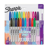 Sharpie Electro Pop Permanent Markers, Fine Point, Assorted Colors, 24 Count
