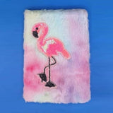Tropical Flamingo Sequin Fluffy Journal
