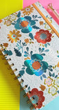 Floral Fantasies Gold Foil Series Spiral Journal