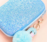 Glitter Flamingo Fluff Large Pouch