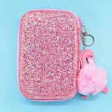 Glitter Flamingo Fluff Large Pouch