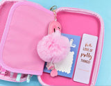Glitter Flamingo Fluff Large Pouch