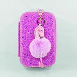 Glitter Flamingo Fluff Large Pouch
