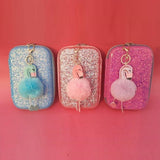 Glitter Flamingo Fluff Large Pouch