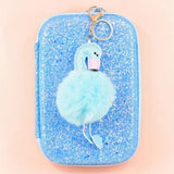 Glitter Flamingo Fluff Large Pouch
