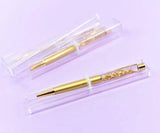 Gold Flakes Metal Ball Pen