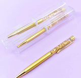 Gold Flakes Metal Ball Pen