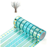 Gold Foil Turquoise Blue Washi Tape