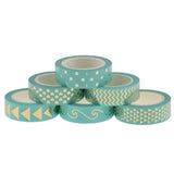 Gold Foil Turquoise Blue Washi Tape