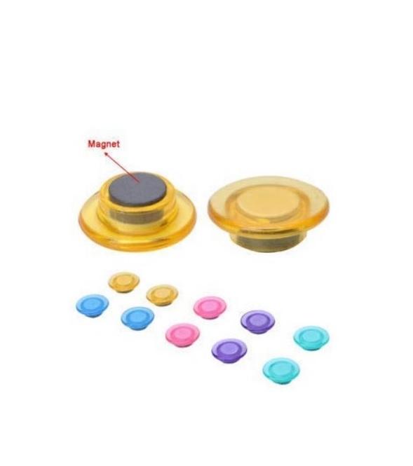 Gold Leaf Round Transparent Color Magnets Set of 5