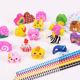 Set of 12 Cartoon Paint Magic Writing Drawing Pencil with Soft Eraser