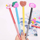 Set of 12 Cartoon Paint Magic Writing Drawing Pencil with Soft Eraser