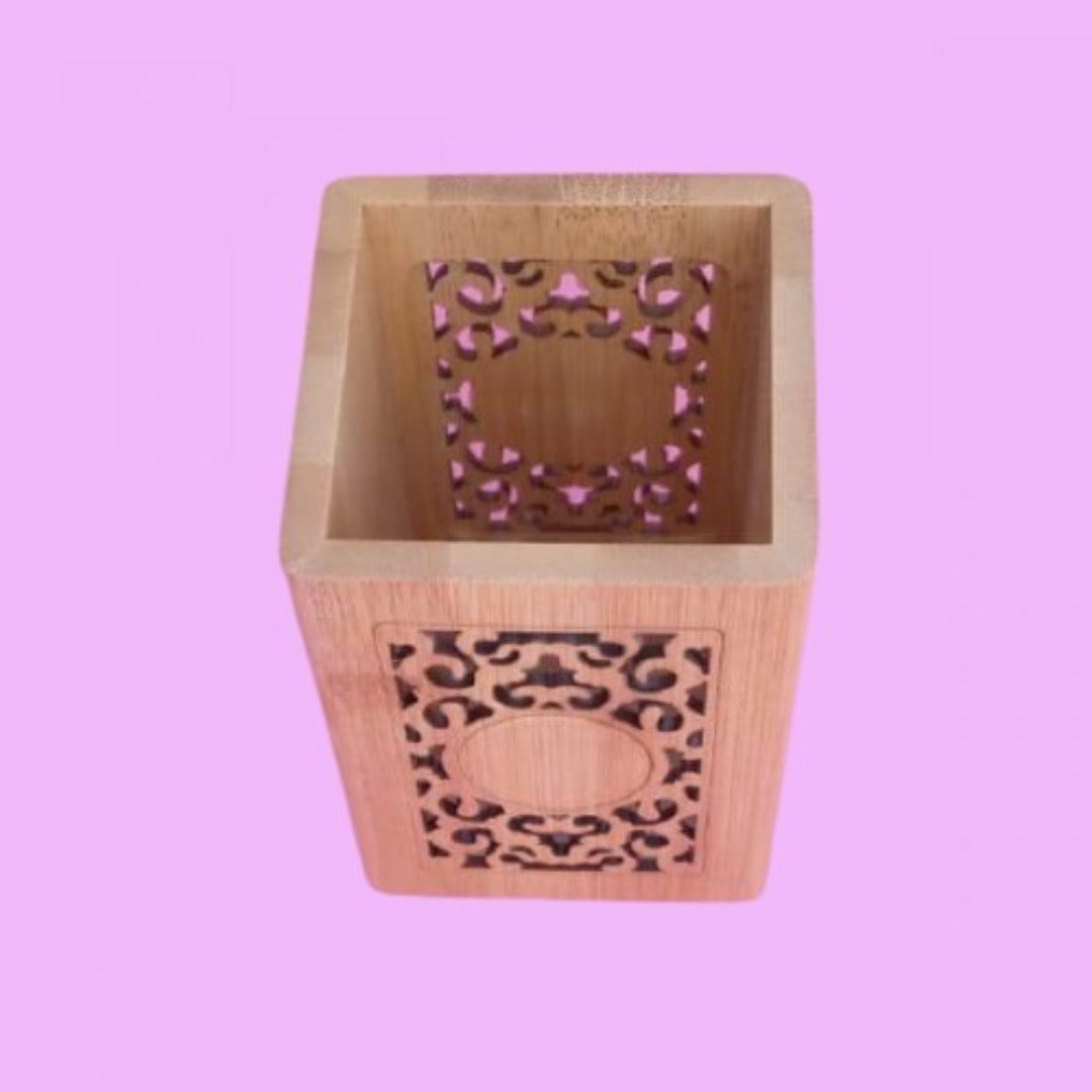Wooden Craft Desk Pen Pencil Holder
