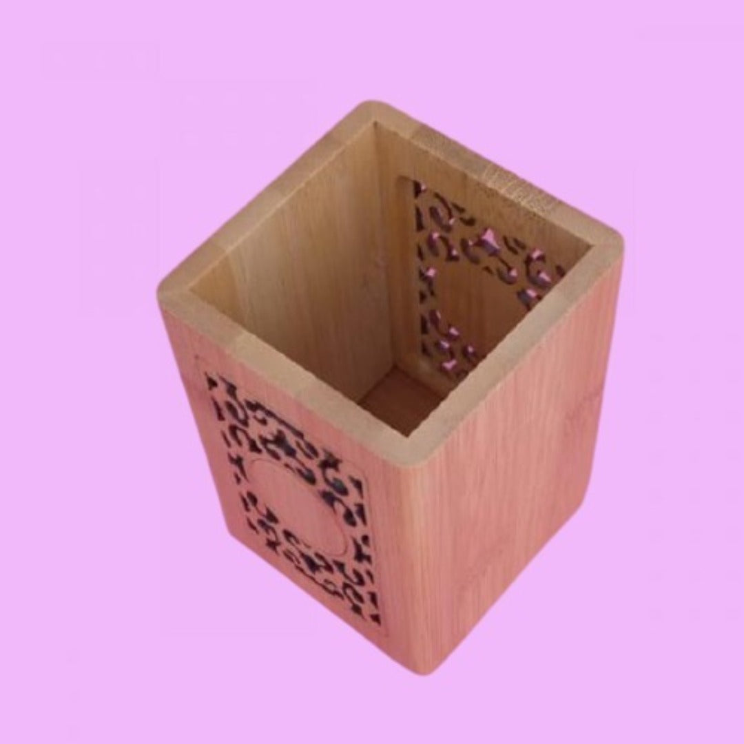 Wooden Craft Desk Pen Pencil Holder
