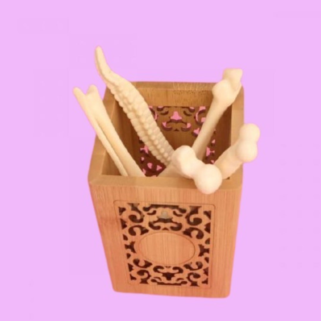 Wooden Craft Desk Pen Pencil Holder