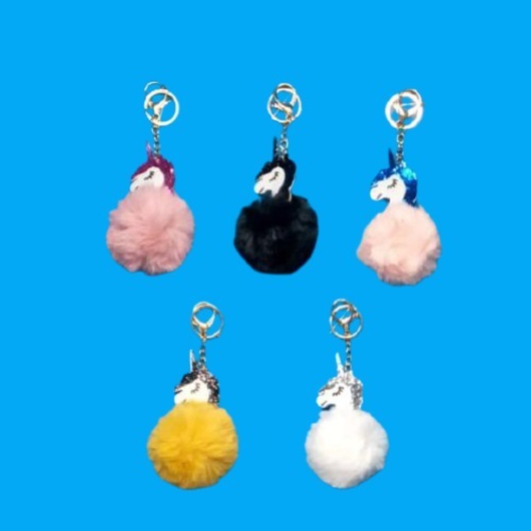 Fuzzy Unicorn Glitter - Key Ring