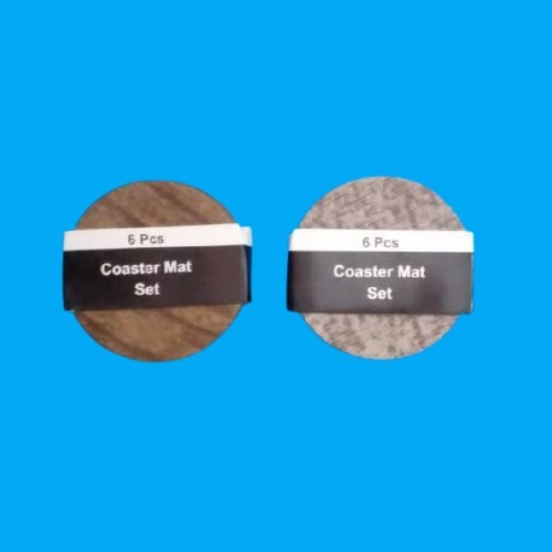 Wooden Texture Cup Coaster Mat Set of 6