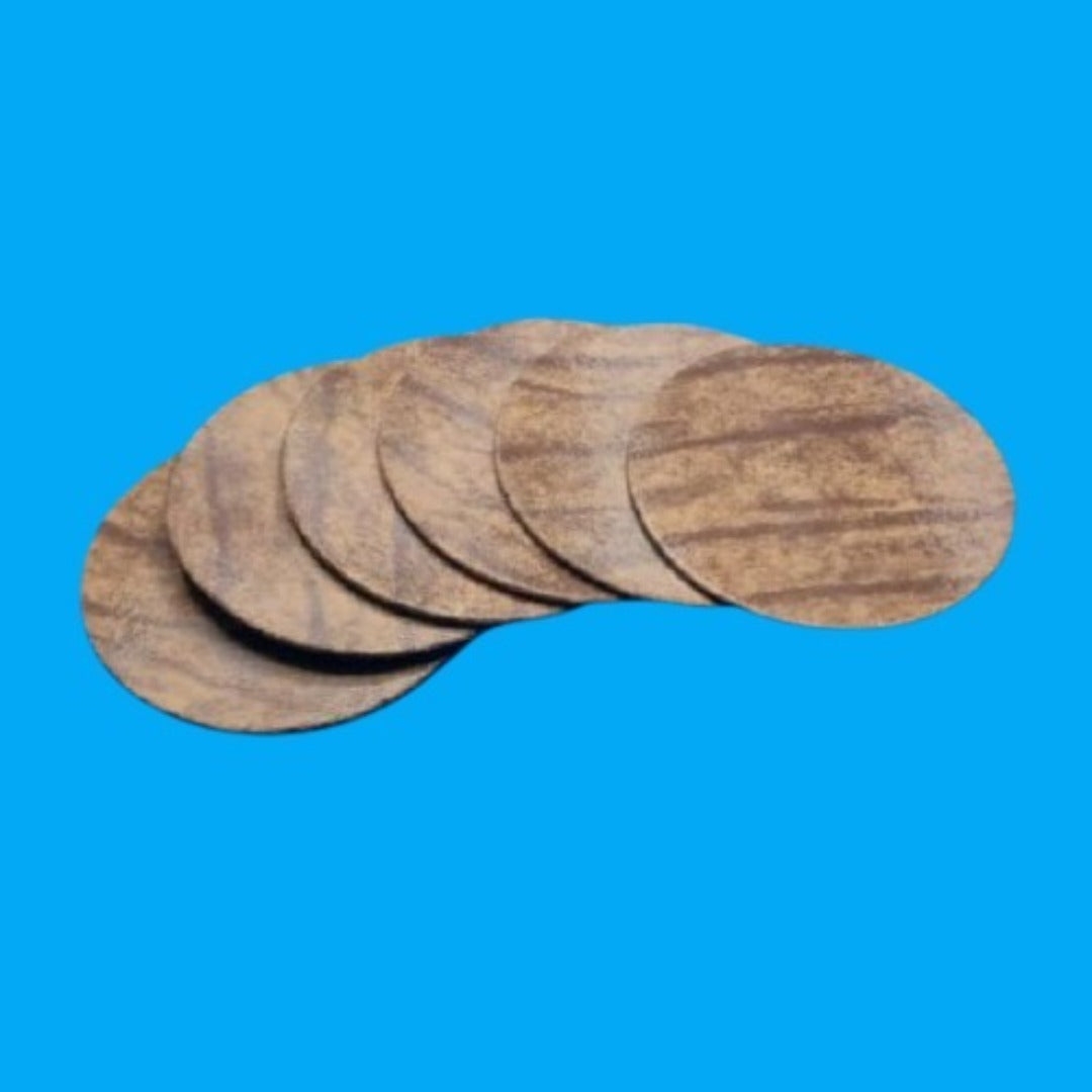 Wooden Texture Cup Coaster Mat Set of 6