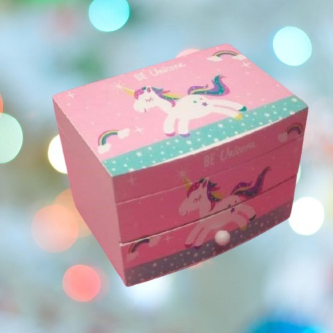 Rainbow Unicorn Musical Jewellery Drawer Chest