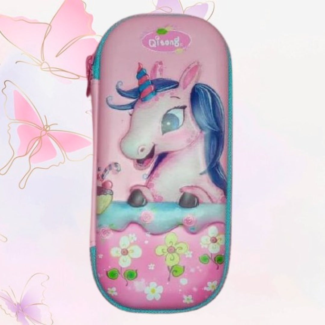Happy Unicorn 3D Embossed Pencil Box/Case