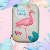 Hello Summer Flamingo Hard-case Storage Zip Pouch
