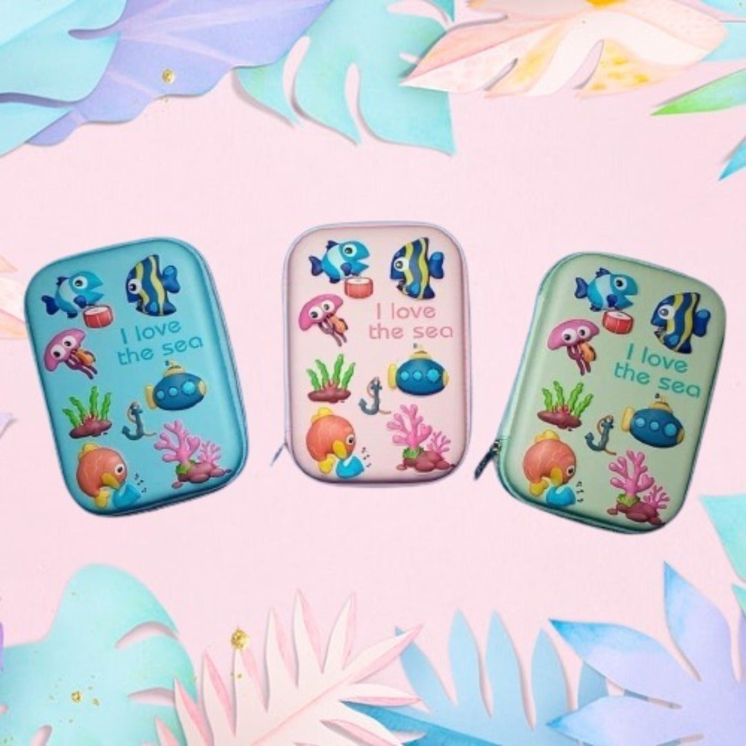 I Love The Sea Hard-case Storage Zip Pouch