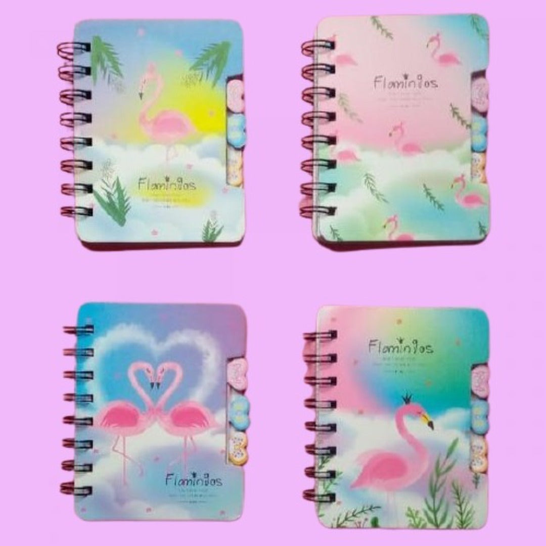 Flamingo Hardcover Pocket Spiral Journal