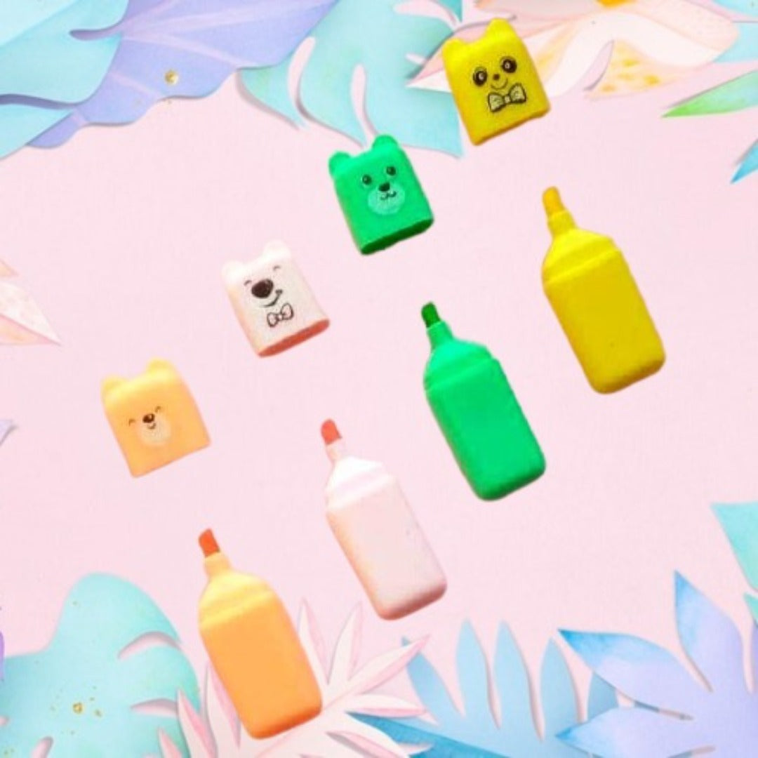 Cute Mini Bear Highlighter Set of 4