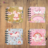 Cute Unicorn Hardcover Pocket Spiral Journal
