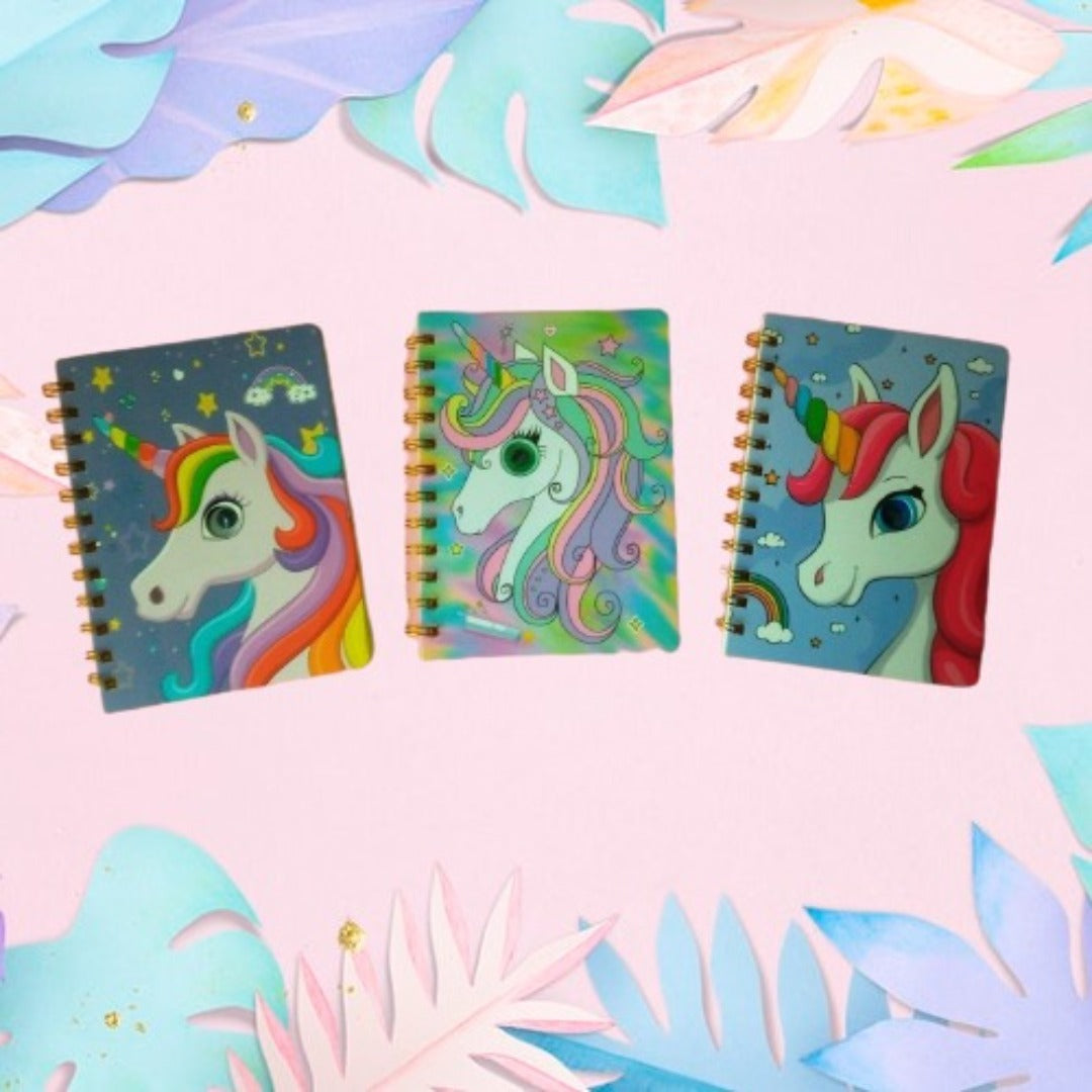 Rainbow Unicorn Eye Spiral Journal
