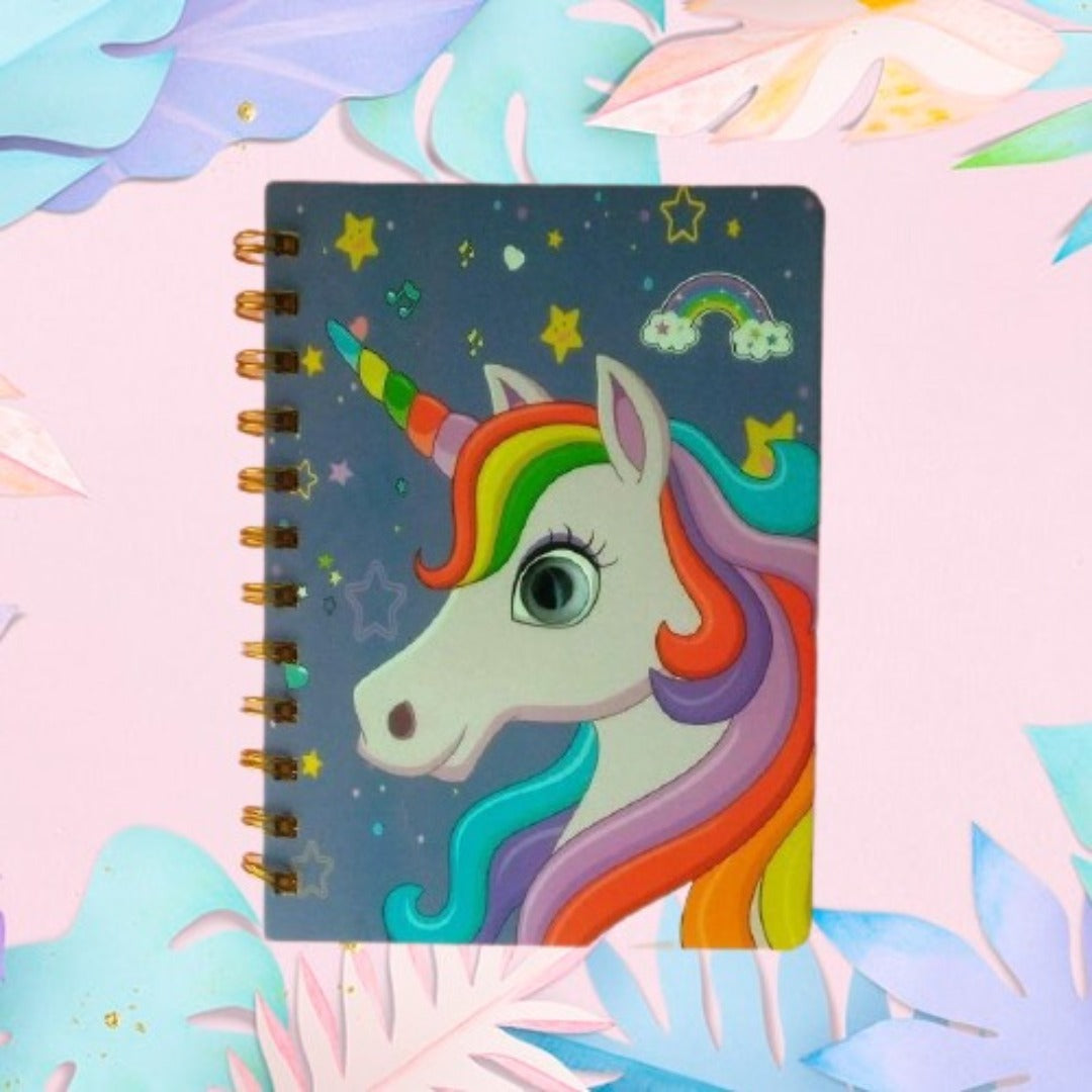 Rainbow Unicorn Eye Spiral Journal
