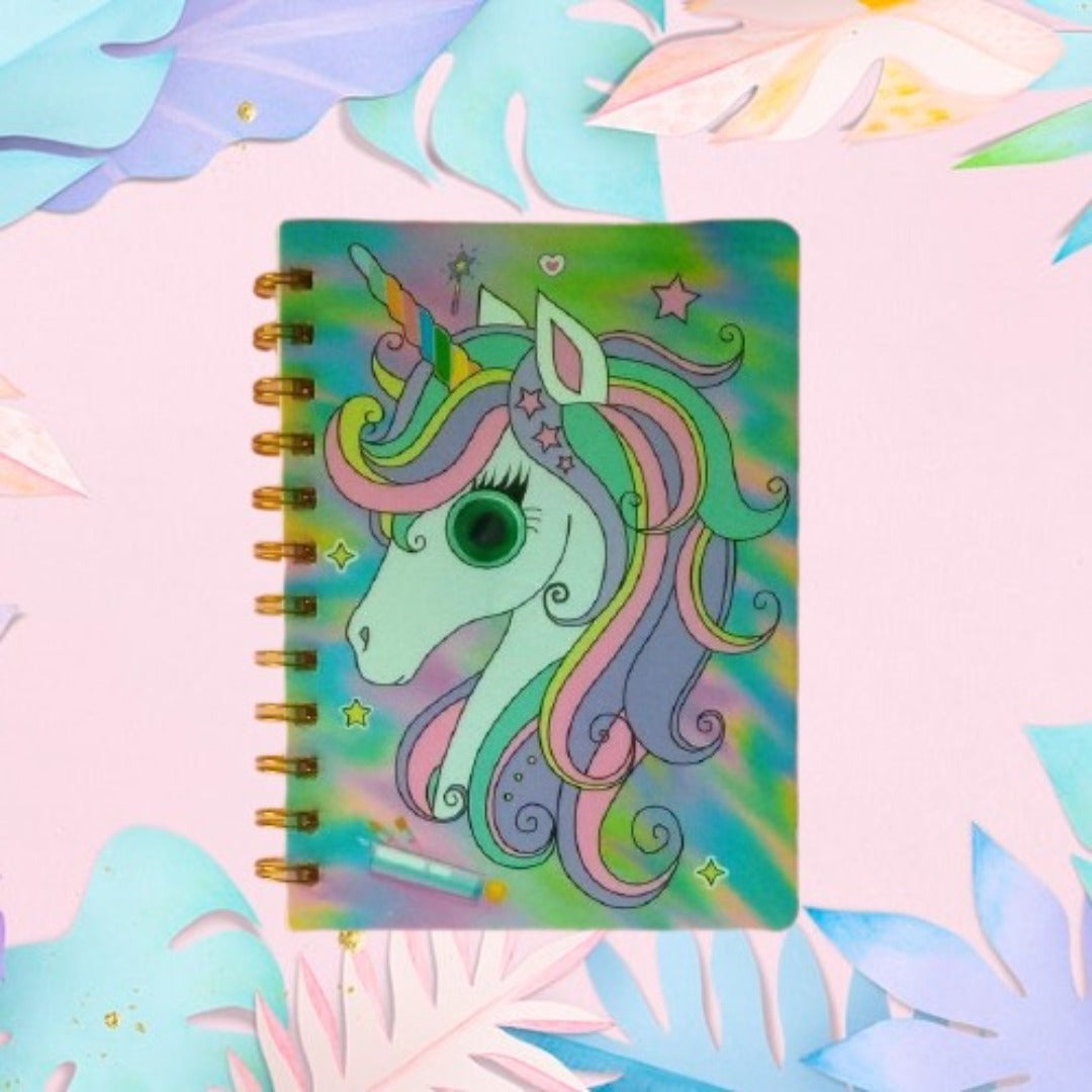 Rainbow Unicorn Eye Spiral Journal