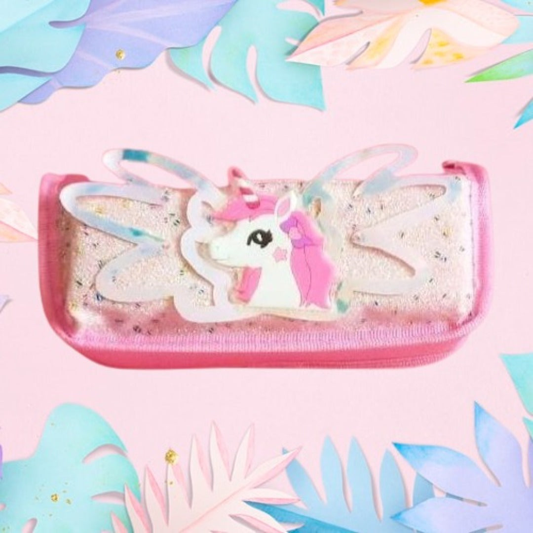 Shine Wings Unicorn Glitter Double Pocket Pouch