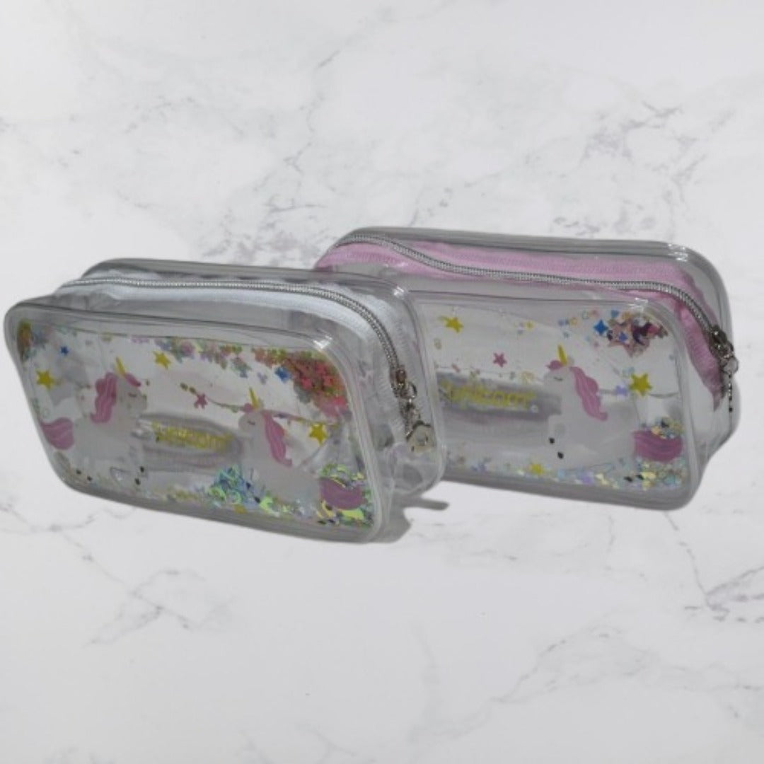 Transparent Confetti Unicorn Pouch