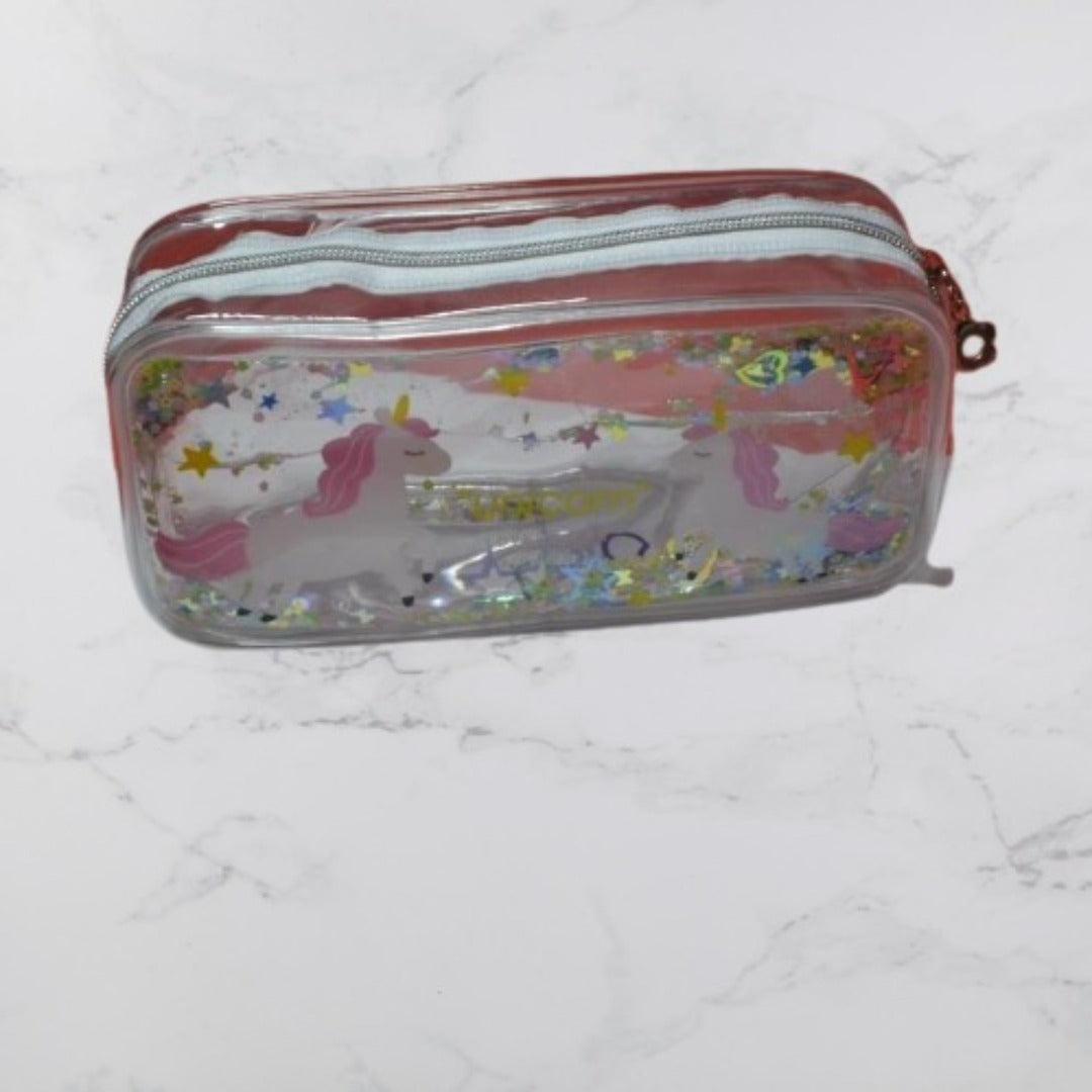 Transparent Confetti Unicorn Pouch