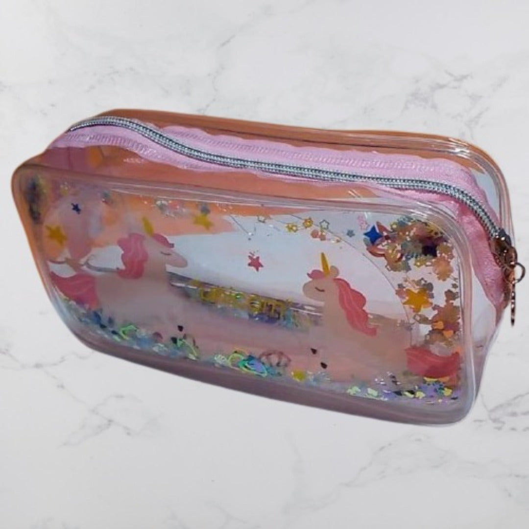 Transparent Confetti Unicorn Pouch