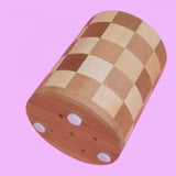 Wooden Check Desk Pen Pencil Holder