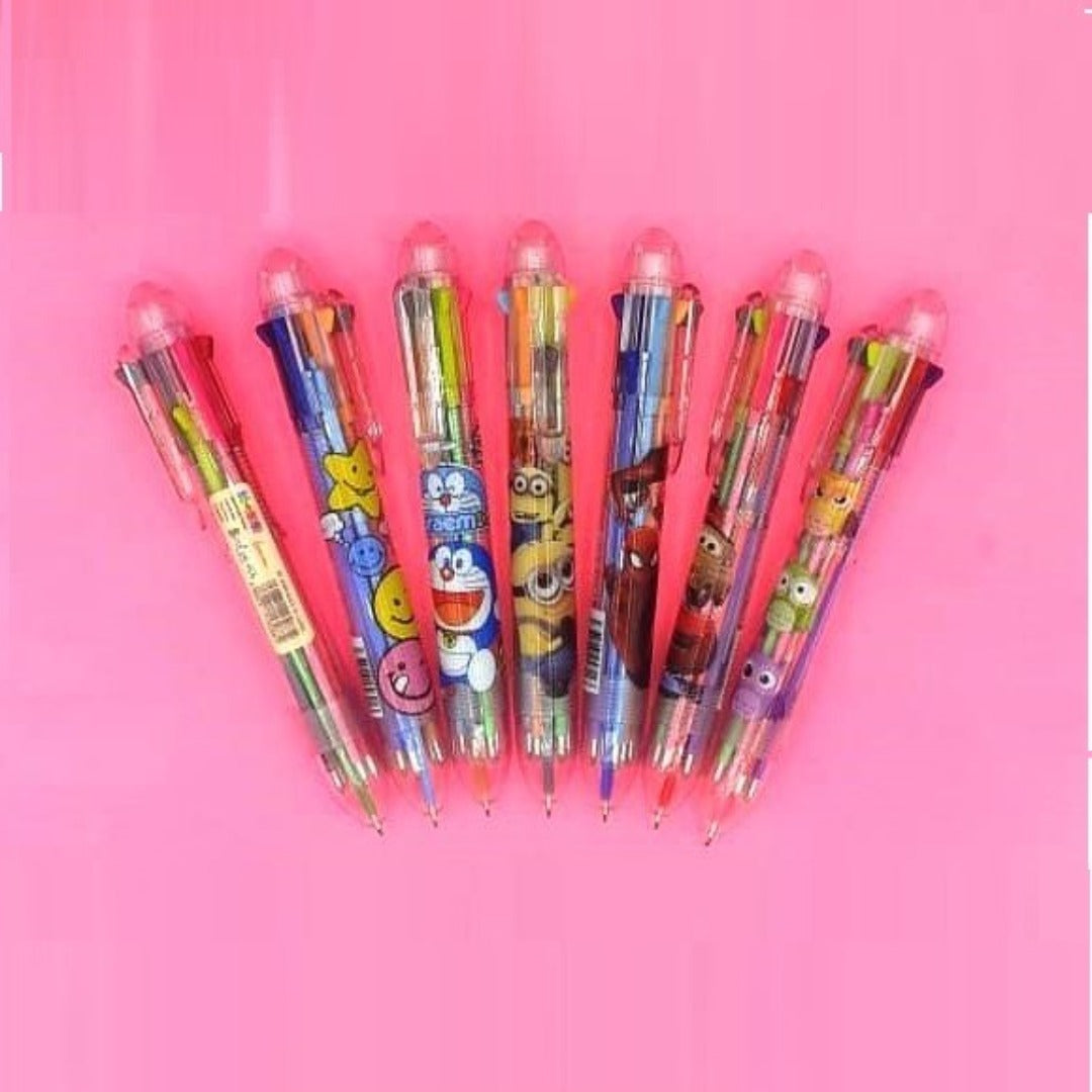 Colorful Lovely Cartoon 8 Color Ball Point