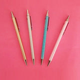 Shiny Silver Circle Metal Automatic Mechanical Pencil 0.5mm